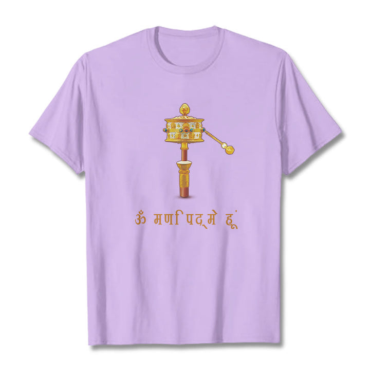 T-shirt avec roues de prière, Buddha Stones, sanskrit OM NAMAH SHIVAYA - Prune - 2XL - image 17