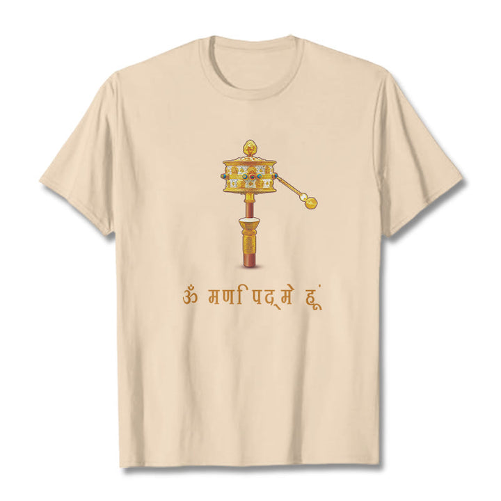 T-shirt avec roues de prière, Buddha Stones, sanskrit OM NAMAH SHIVAYA - Bisque - 2XL - image 9