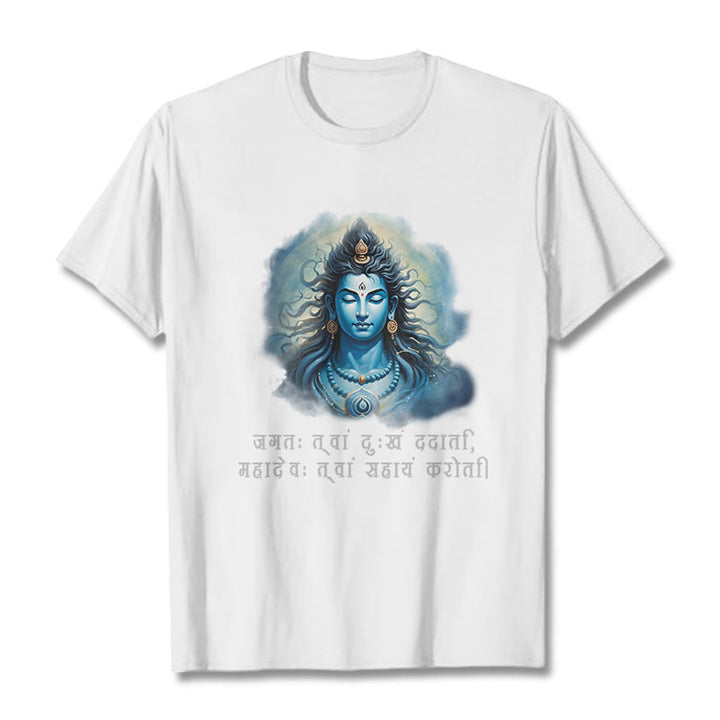 T-shirt Buddha Stones Sanskrit Mahadev vient à votre aide - Blanc - 2XL - image 5
