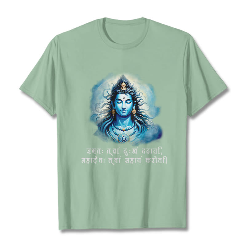 T-shirt Buddha Stones Sanskrit Mahadev vient à votre aide - Vert pâle - 2XL - image 14