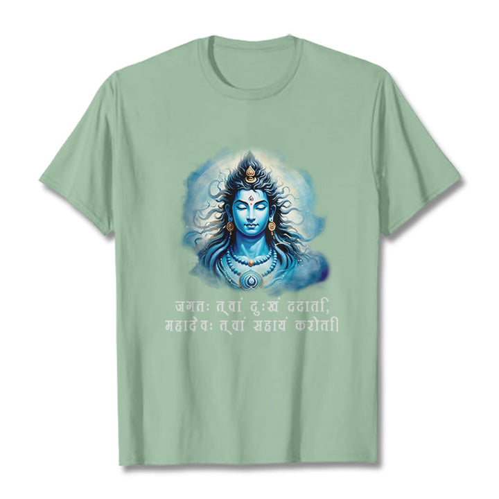 T-shirt Buddha Stones Sanskrit Mahadev vient à votre aide - Vert pâle - 2XL - image 14