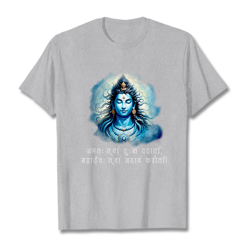 T-shirt Buddha Stones Sanskrit Mahadev vient à votre aide - Gris clair - 2XL - image 19
