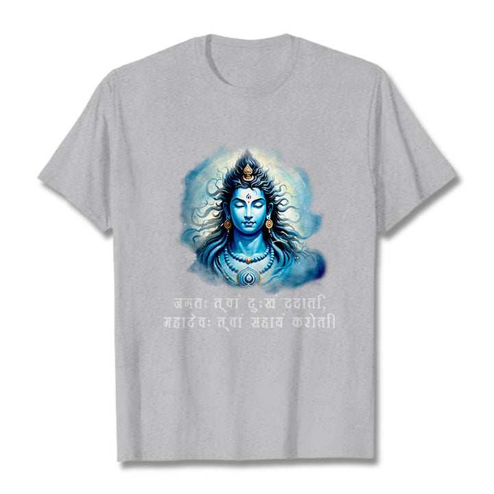 T-shirt Buddha Stones Sanskrit Mahadev vient à votre aide - Gris clair - 2XL - image 19