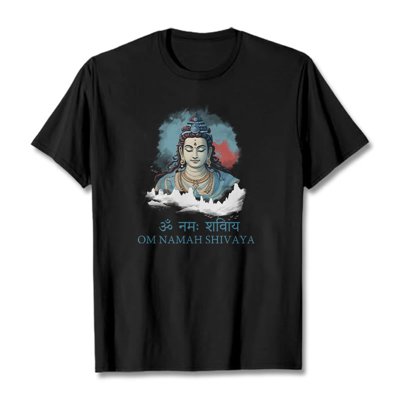 T-shirt Buddha Stones sanskrit OM NAMAH SHIVAYA, nuages ​​colorés - image 1