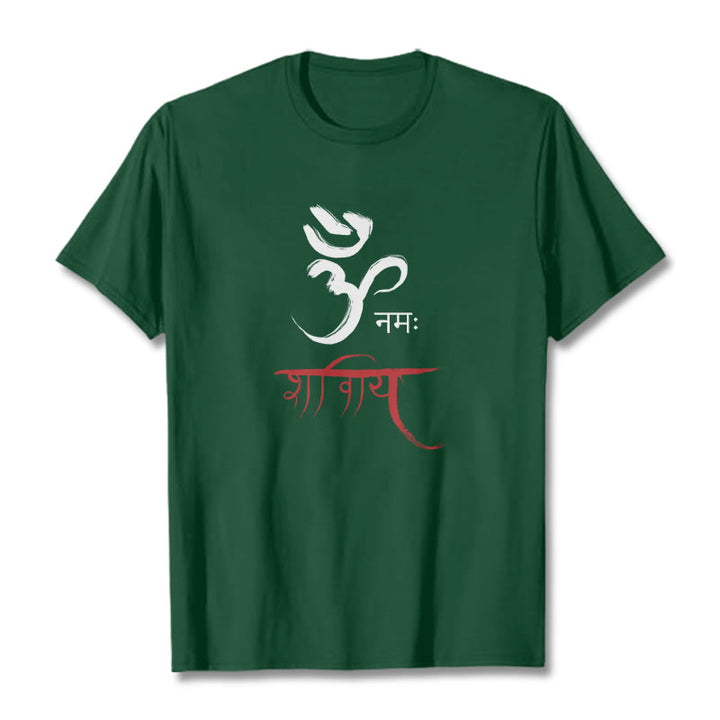 T-shirt Buddha Stones OM NAMAH SHIVAYA Mantra sanskrit - Vert forêt - 2XL - image 10