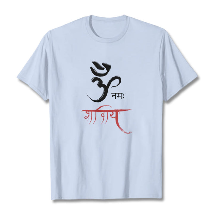 T-shirt Buddha Stones OM NAMAH SHIVAYA Mantra sanskrit - Cyan clair - 2XL - image 18