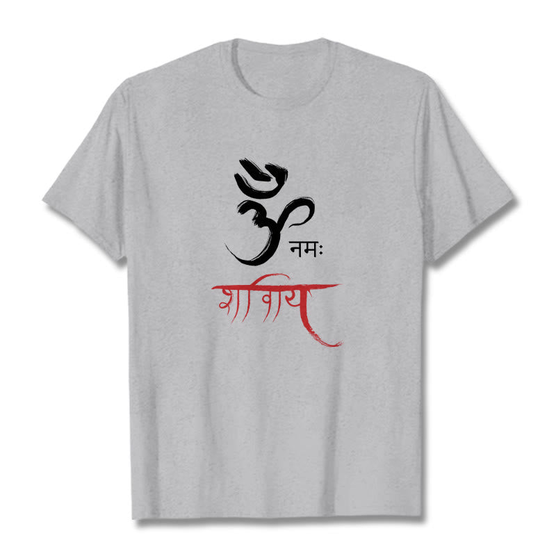 T-shirt Buddha Stones OM NAMAH SHIVAYA Mantra sanskrit - Gris clair - 2XL - image 0