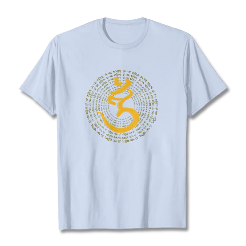 T-shirt sanskrit avec Buddha Stones, 108 OM NAMAH SHIVAYA, Mantra - Cyan clair - 2XL - image 17