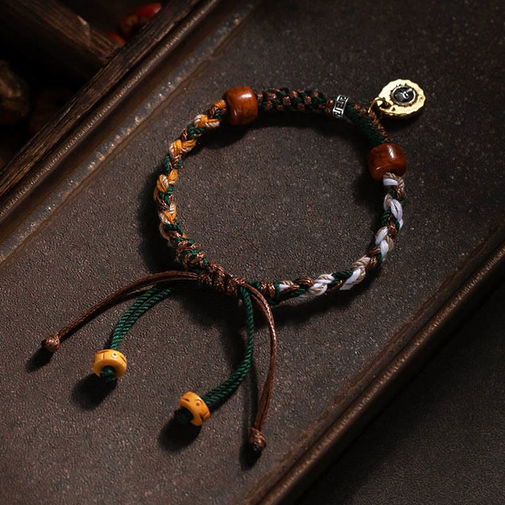 Bracelet porte-bonheur en os de chameau et de yak tibétain Buddha Stones