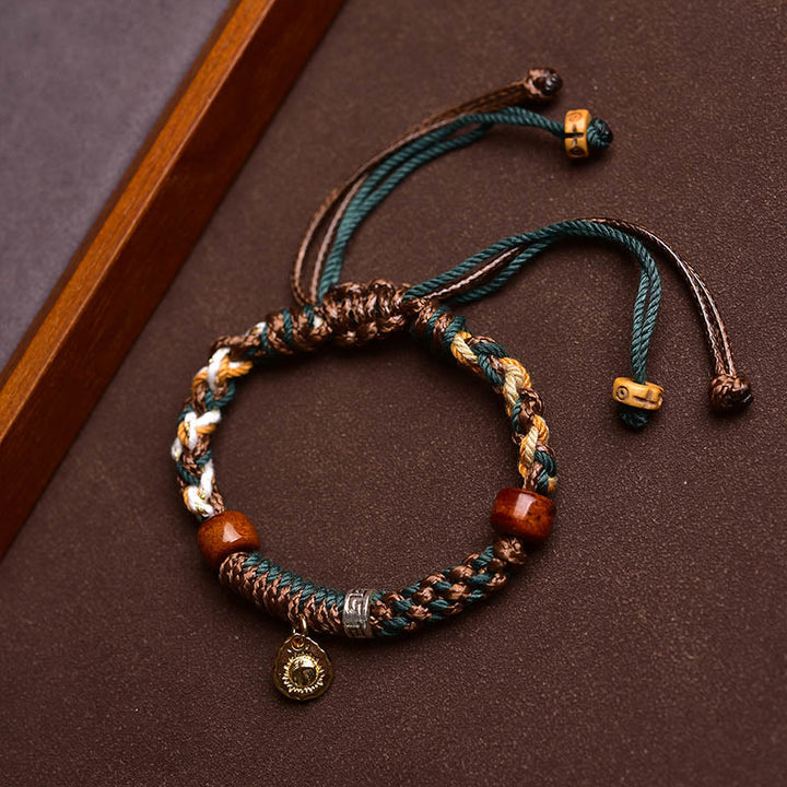 Bracelet porte-bonheur en os de chameau et de yak tibétain Buddha Stones