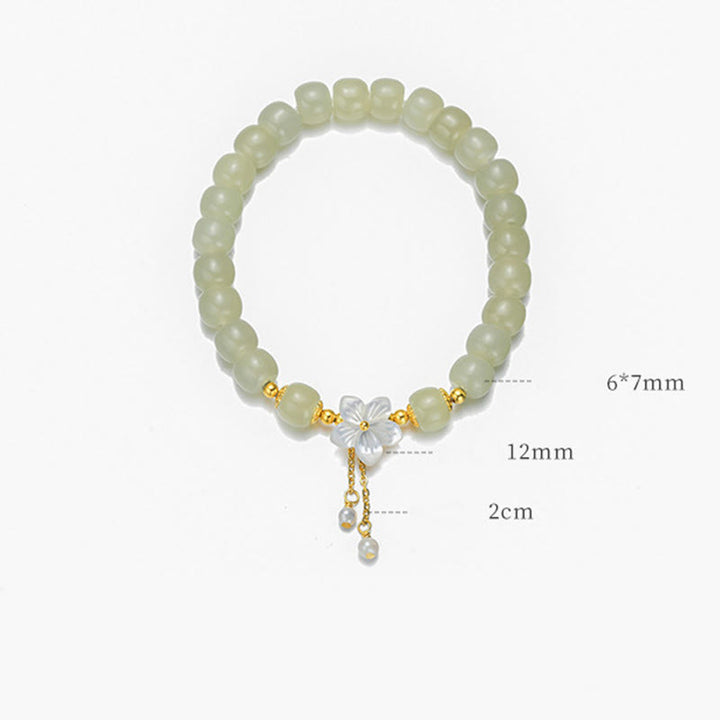 Bracelet en argent sterling 925 avec Buddha Stones et jade Hetian naturel