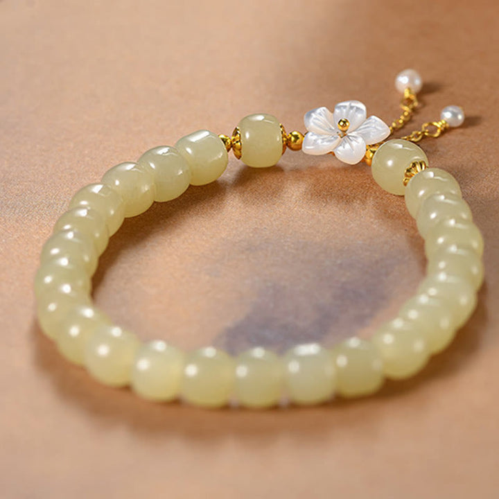 Bracelet en argent sterling 925 avec Buddha Stones et jade Hetian naturel