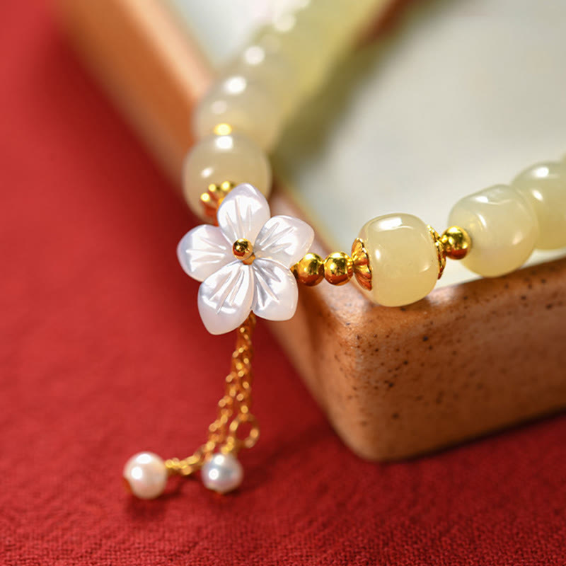 Bracelet en argent sterling 925 avec Buddha Stones et jade Hetian naturel