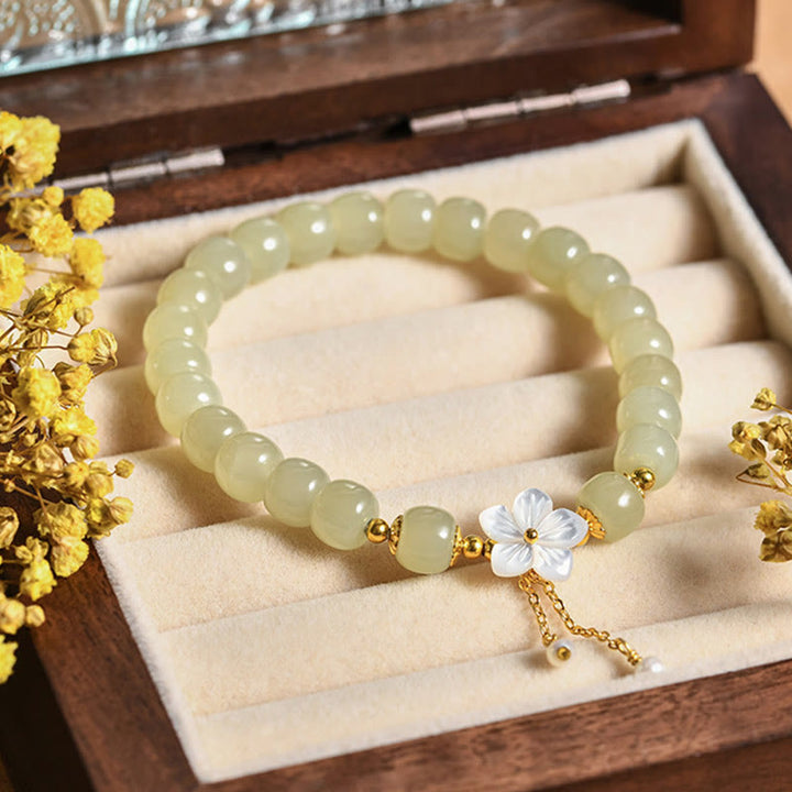 Bracelet en argent sterling 925 avec Buddha Stones et jade Hetian naturel
