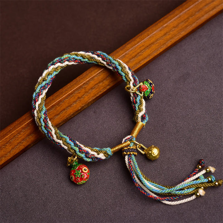 Bracelet tressé fait main en Buddha Stones avec nœud de réincarnation et de guérison de la famille des bêtes avaleuses