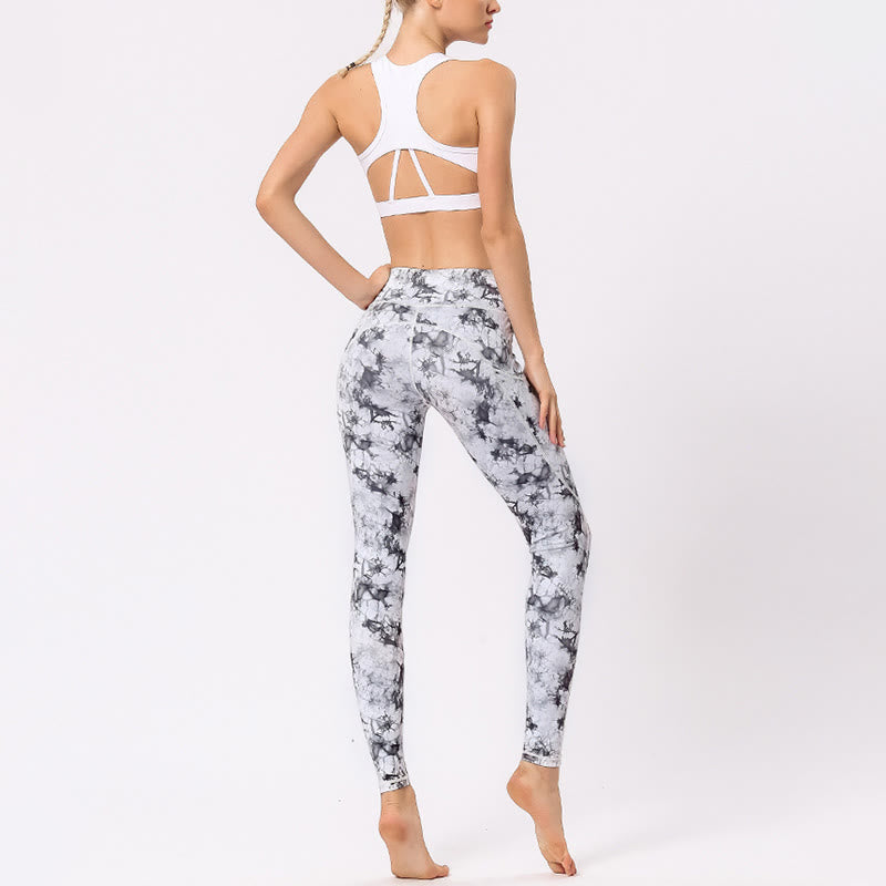 Pantalon imprimé coloré Buddha Stones Leggings de sport pour exercices de fitness Pantalons de yoga pour femmes