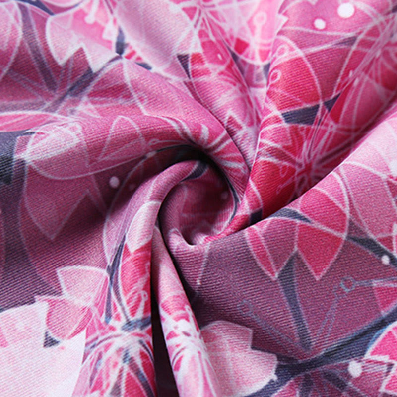 Leggings courts de yoga pour femmes, imprimé Buddha Stones, fleurs de cerisier, lignes Sakura, pantalons de yoga capri - image 7