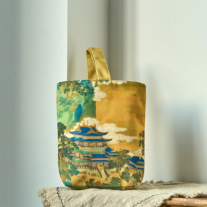 Sac à main en toile Buddha Stones Immortal Pavilions Roses - Pavillons immortels 15*8*22cm - image 0