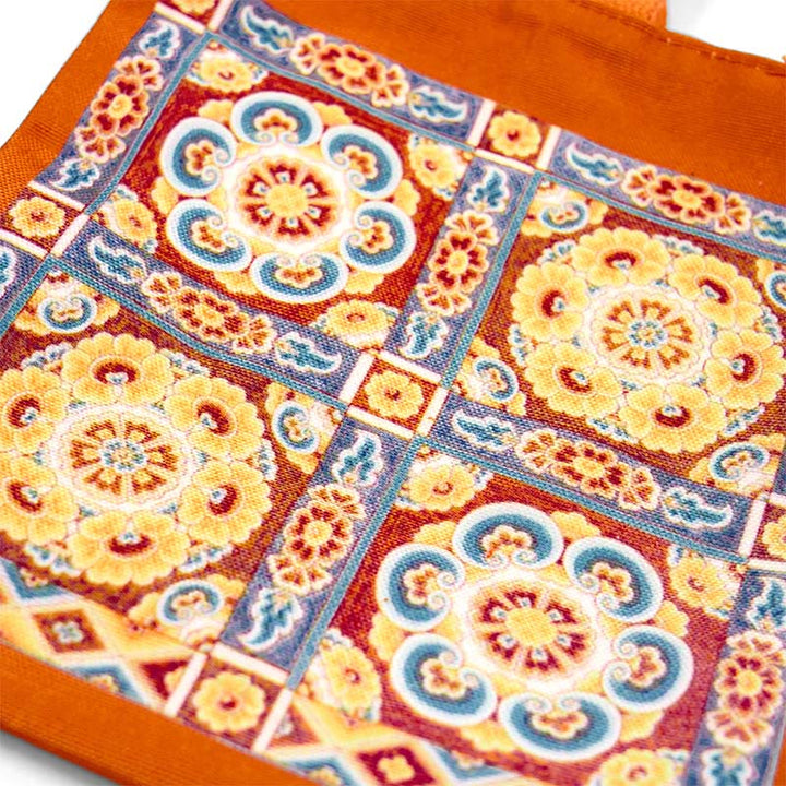 Buddha Stones Dunhuang Apsaras volantes Statues de Bouddha Lotus Sac à main en toile - image 13