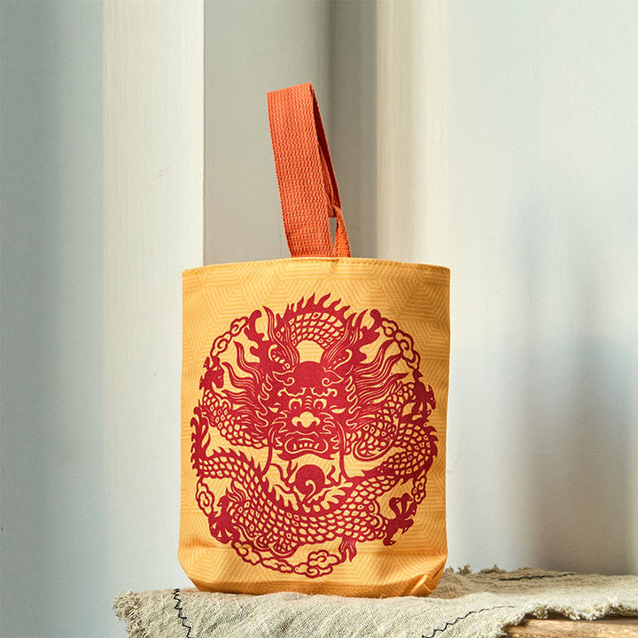 Sac à main en toile avec Buddha Stones et dragon chinois