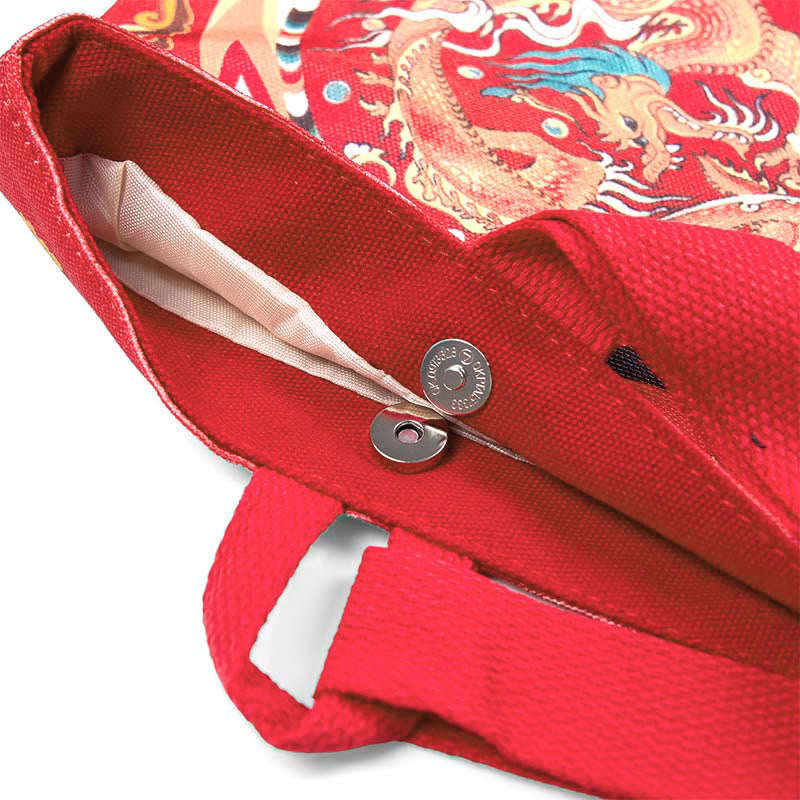 Sac à main en toile avec Buddha Stones et dragon chinois