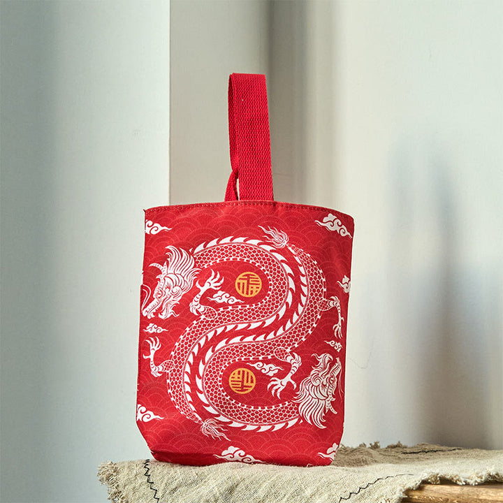 Sac à main en toile avec Buddha Stones et dragon chinois