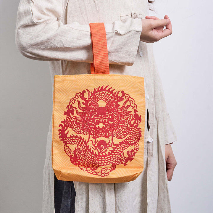 Sac à main en toile avec Buddha Stones et dragon chinois