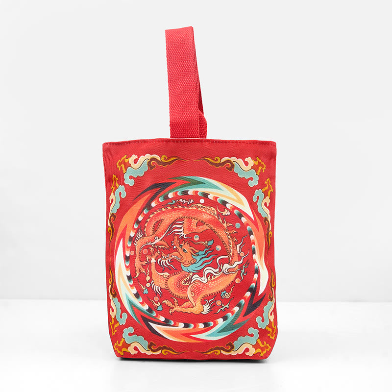 Sac à main en toile avec Buddha Stones et dragon chinois