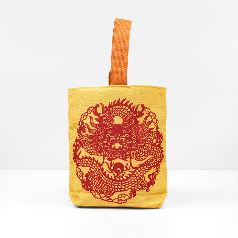 Sac à main en toile avec Buddha Stones et dragon chinois
