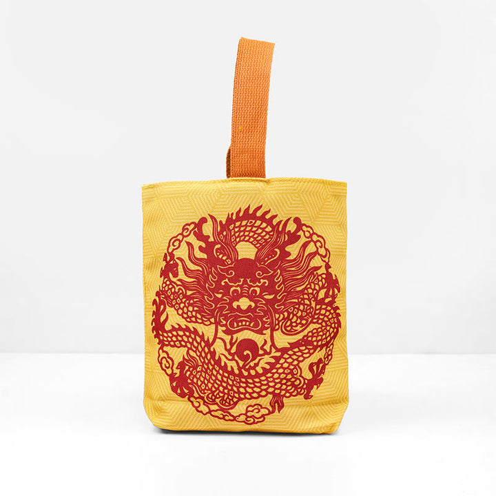 Sac à main en toile avec Buddha Stones et dragon chinois
