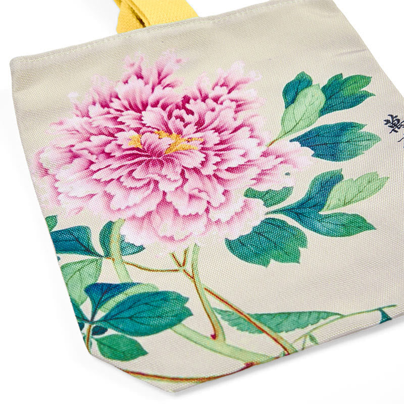 Sac à main en toile Buddha Stones et pivoine - image 4
