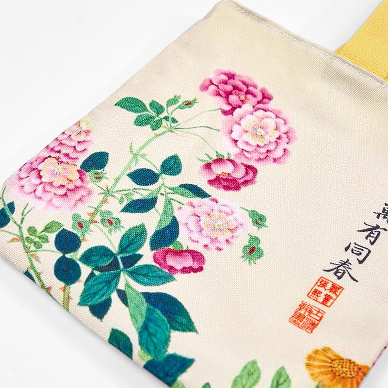 Sac à main en toile Buddha Stones et pivoine - image 10