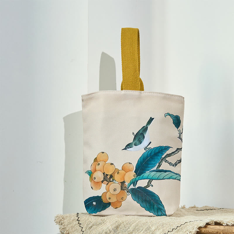 Sac à main en toile Buddha Stones Loquat Bird - image 1
