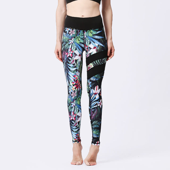 Leggings taille haute pour femme, imprimé Buddha Stones, pétales de fleurs, feuilles, sport, exercice, fitness, yoga - Bleuet - US8-10，UK/AU12-14，EU40-42 (XL) - image 19
