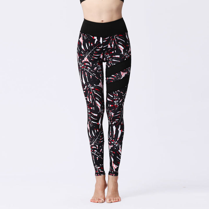 Leggings taille haute pour femme, imprimé Buddha Stones, pétales de fleurs, feuilles, sport, exercice, fitness, yoga - Noir - US8-10，UK/AU12-14，EU40-42 (XL) - image 26