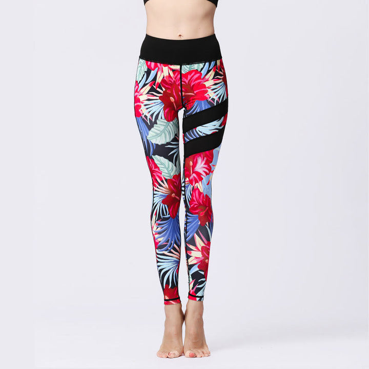 Leggings taille haute pour femme, imprimé Buddha Stones, pétales de fleurs, feuilles, sport, exercice, fitness, yoga - Cramoisi - US8-10，UK/AU12-14，EU40-42 (XL) - image 30