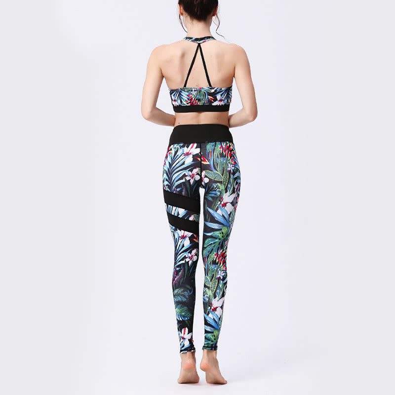 Leggings taille haute pour femme, imprimé Buddha Stones, pétales de fleurs, feuilles, sport, exercice, fitness, yoga - image 21