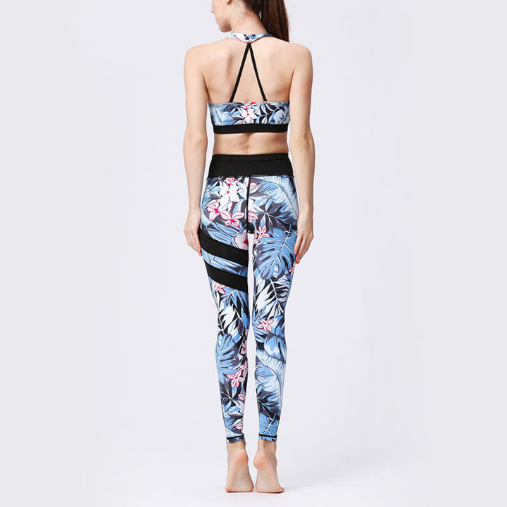Leggings taille haute pour femme, imprimé Buddha Stones, pétales de fleurs, feuilles, sport, exercice, fitness, yoga - image 4