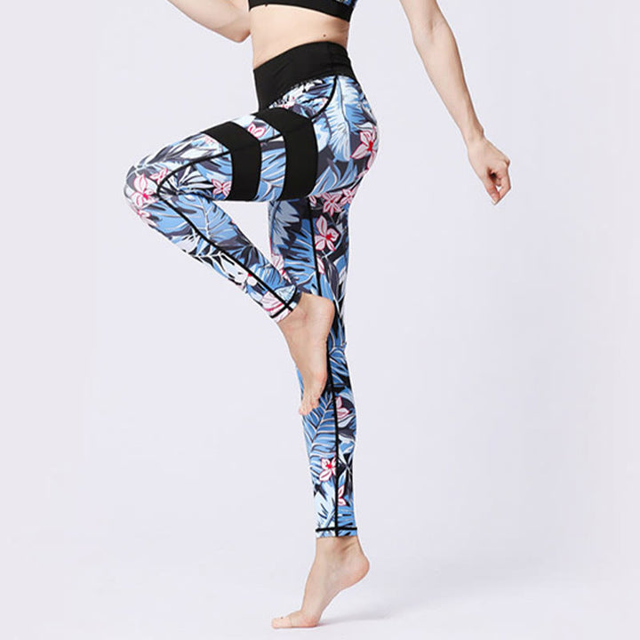 Leggings taille haute pour femme, imprimé Buddha Stones, pétales de fleurs, feuilles, sport, exercice, fitness, yoga - image 3