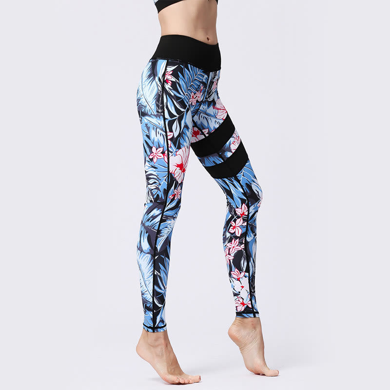 Leggings taille haute pour femme, imprimé Buddha Stones, pétales de fleurs, feuilles, sport, exercice, fitness, yoga - image 2