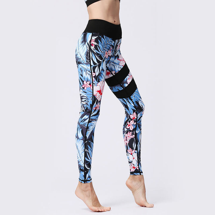 Leggings taille haute pour femme, imprimé Buddha Stones, pétales de fleurs, feuilles, sport, exercice, fitness, yoga - image 2