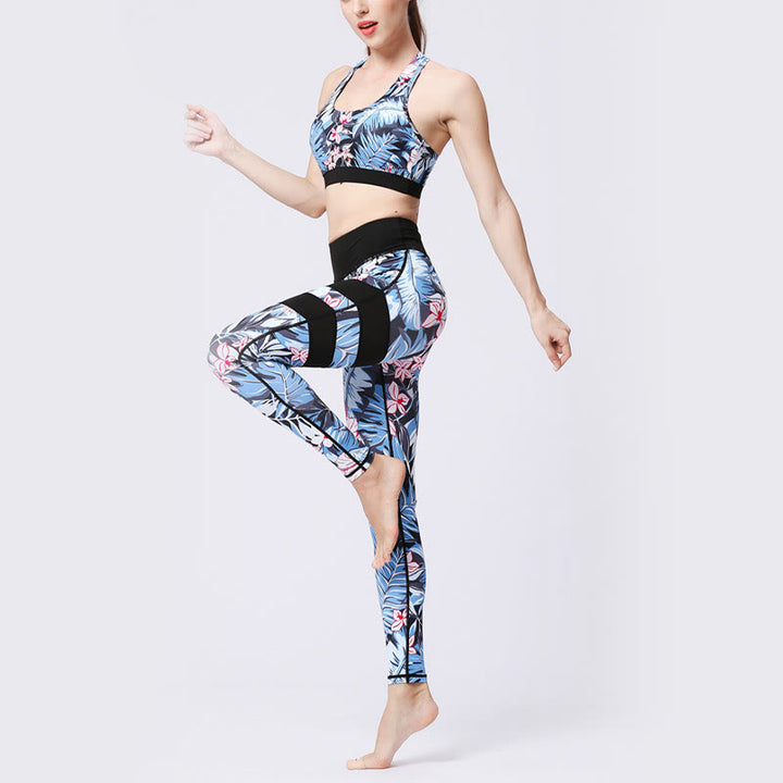 Leggings taille haute pour femme, imprimé Buddha Stones, pétales de fleurs, feuilles, sport, exercice, fitness, yoga - image 6