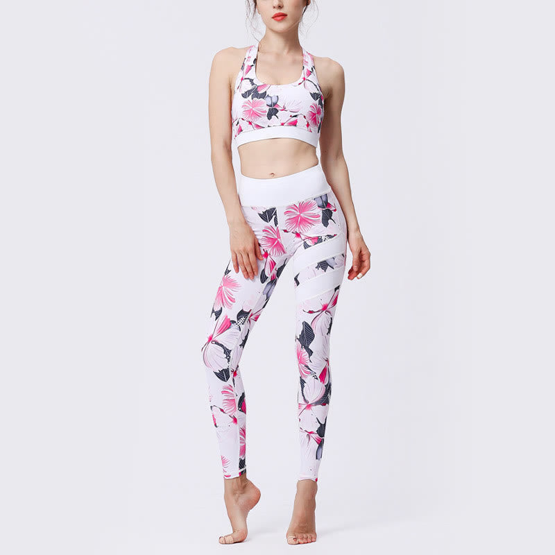 Leggings taille haute pour femme, imprimé Buddha Stones, pétales de fleurs, feuilles, sport, exercice, fitness, yoga - image 9