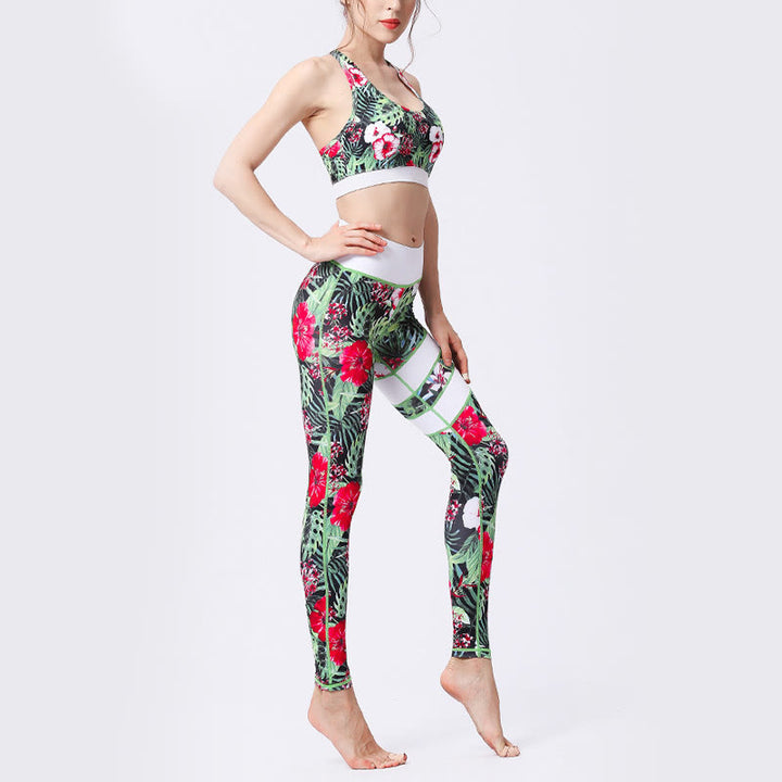 Leggings taille haute pour femme, imprimé Buddha Stones, pétales de fleurs, feuilles, sport, exercice, fitness, yoga - image 13