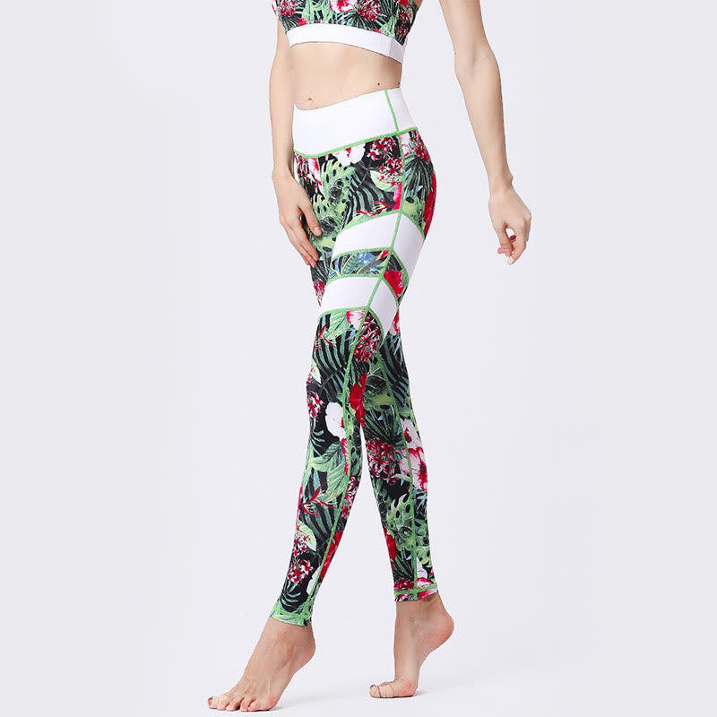 Leggings taille haute pour femme, imprimé Buddha Stones, pétales de fleurs, feuilles, sport, exercice, fitness, yoga - image 12