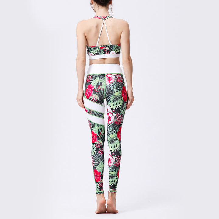 Leggings taille haute pour femme, imprimé Buddha Stones, pétales de fleurs, feuilles, sport, exercice, fitness, yoga - image 14