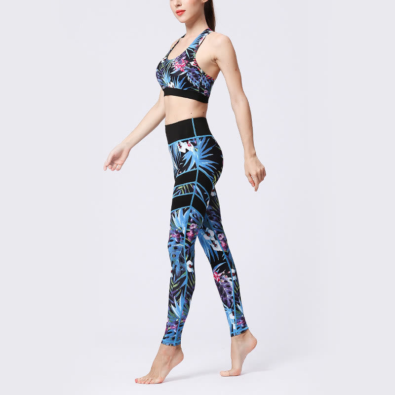 Leggings taille haute pour femme, imprimé Buddha Stones, pétales de fleurs, feuilles, sport, exercice, fitness, yoga - image 25