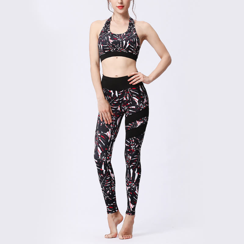 Leggings taille haute pour femme, imprimé Buddha Stones, pétales de fleurs, feuilles, sport, exercice, fitness, yoga - image 29