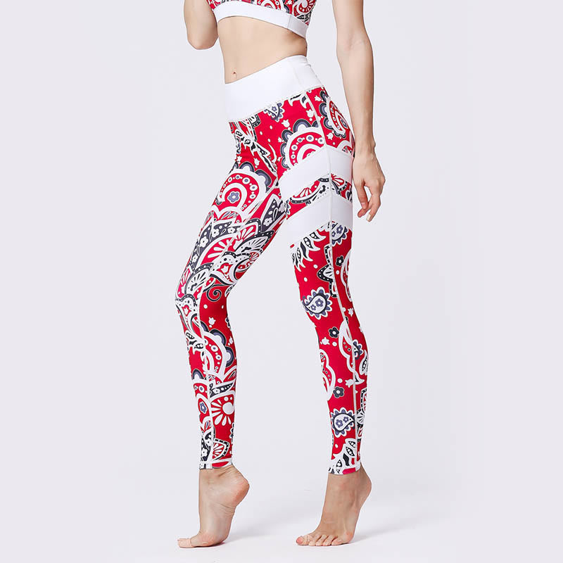 Leggings taille haute pour femme, imprimé Buddha Stones, pétales de fleurs, feuilles, sport, exercice, fitness, yoga - image 36