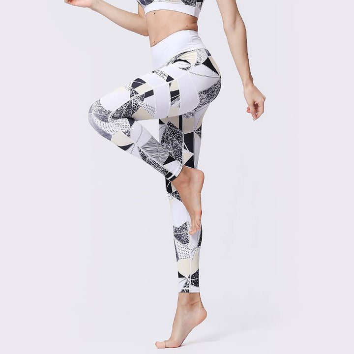 Leggings taille haute pour femme, imprimé Buddha Stones, pétales de fleurs, feuilles, sport, exercice, fitness, yoga - image 44
